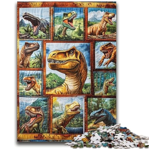Puzzle für Erwachsene, 1000 Teile, Dinosaurier-Collage, 1000 Teile für Erwachsene, Quizspiel, Wanddekoration, einzigartige Geburtstags (38x26cm) von GKJPOXZJ