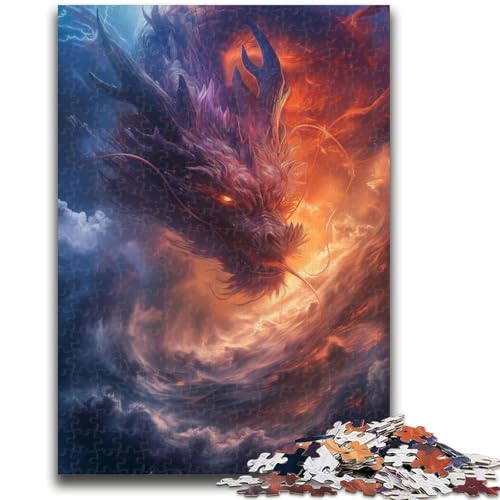 Puzzle für Erwachsene, 1000 Teile, Drachen in den Wolken, 1000 Teile für Erwachsene, ganze Familie, ab 14 Jahren (26x38cm) von GKJPOXZJ