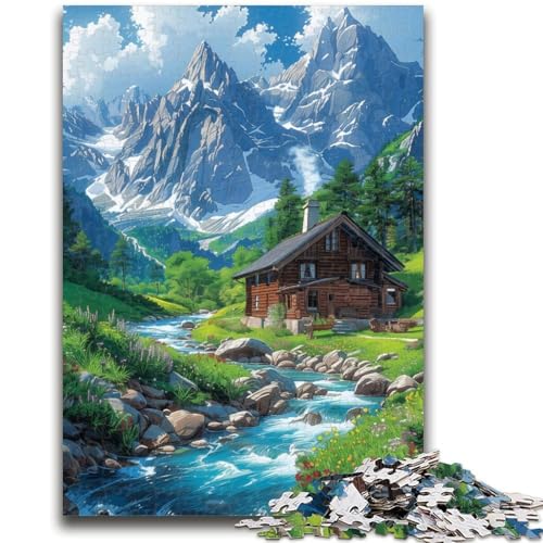 Puzzle für Erwachsene, 1000 Teile, Eine Stadt unter den schneebedeckten Bergen, anspruchsvolles Spielspielzeug, Wanddekoration, einzigartige Geburtstags (50x75cm) von GKJPOXZJ