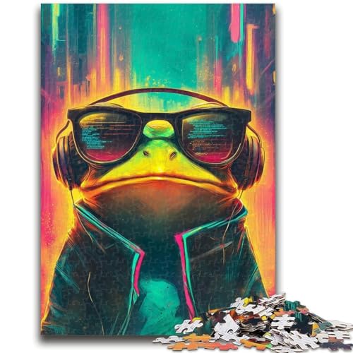 Puzzle für Erwachsene, 1000 Teile, Frosch mit Brille, 1000 Teile für Erwachsene, ganze Familie, ab 14 Jahren (50x75cm) von GKJPOXZJ