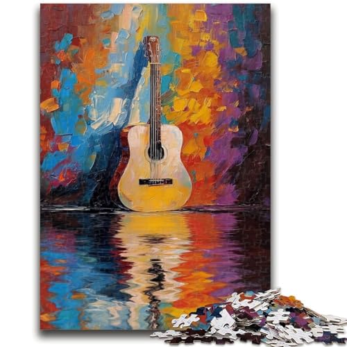 Puzzle für Erwachsene, 1000 Teile, Gitarren-Ölgemälde, anspruchsvolles Spiel, Geschenke, ganze Familie (38x26cm) von GKJPOXZJ