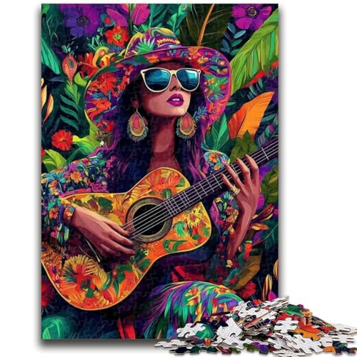 Puzzle für Erwachsene, 1000 Teile, Gitarrenspiel-Puzzle für Erwachsene, Lernspiel für Geburtstag, Weihnachten, für Kinder ab 14 Jahren (26x38cm) von GKJPOXZJ