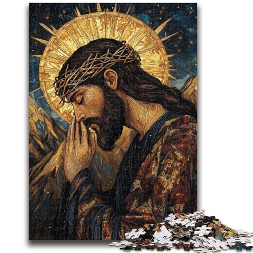 Puzzle für Erwachsene, 1000 Teile, Golden Jesus-Puzzles für Erwachsene, Lernspiel für Geburtstag, Weihnachten, für Kinder ab 14 Jahren (26x38cm) von GKJPOXZJ