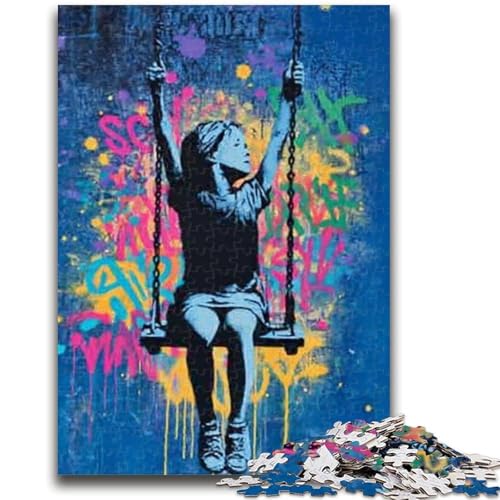 Puzzle für Erwachsene, 1000 Teile, Graffiti, kleines Mädchen, Puzzle für Erwachsene, Lernspiele, Heimdekoration, einzigartige Heimdekoration und Geschenke (26x38cm) von GKJPOXZJ
