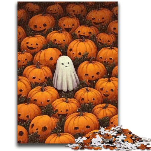 Puzzle für Erwachsene, 1000 Teile, Halloween-Kürbis-Seelen-Puzzles, anspruchsvolle Familienaktivitätsspiele, DIY-Spielzeug für Heimwanddekorationsgeschenke (26x38cm) von GKJPOXZJ