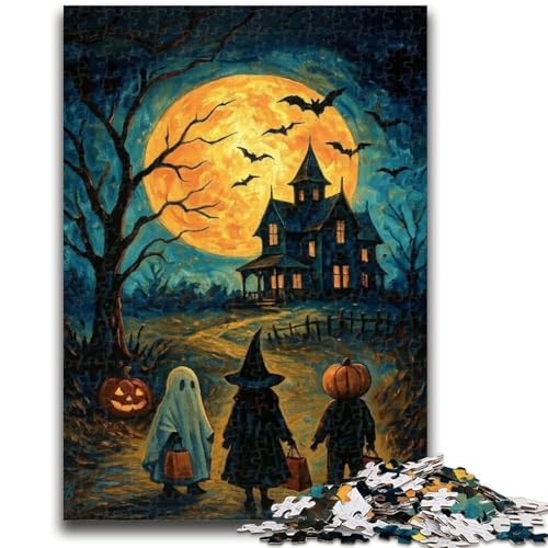 Puzzle für Erwachsene, 1000 Teile, Halloween-Schloss, lustige Spiele, jedes Teil ist einzigartig – anspruchsvolles Familienspiel (38x26cm) von GKJPOXZJ