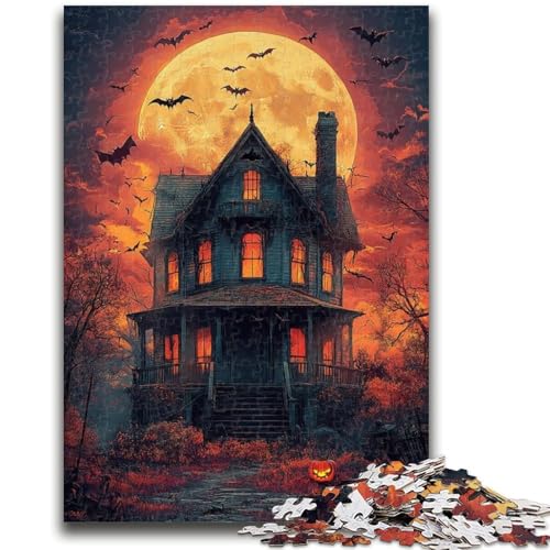 Puzzle für Erwachsene, 1000 Teile, Halloween-Schloss-Puzzles für Erwachsene, Spielspielzeug, jedes Teil ist einzigartig – anspruchsvolles Familienspiel (38x26cm) von GKJPOXZJ