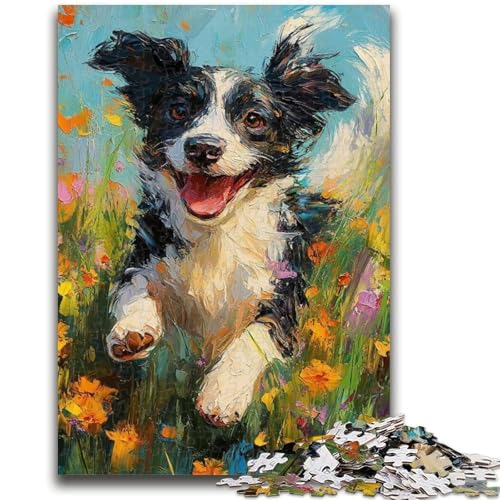 Puzzle für Erwachsene, 1000 Teile, Happy Dog-Puzzles für Erwachsene, Lernspiel für Geburtstag, Weihnachten, für Kinder ab 14 Jahren (26x38cm) von GKJPOXZJ