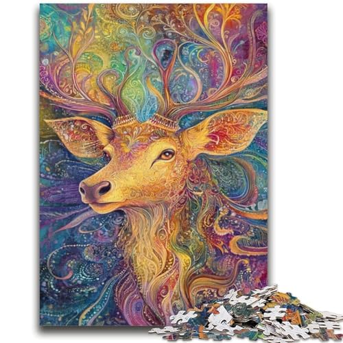 Puzzle für Erwachsene, 1000 Teile, Hirsch, 1000 Teile für Erwachsene, Quizspiel, Wanddekoration, einzigartige Geburtstags (75x50cm) von GKJPOXZJ