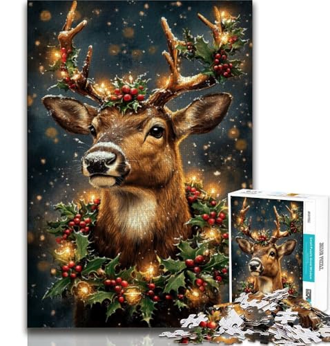 Puzzle für Erwachsene, 1000 Teile, Hirsch, anspruchsvolles Spiel und Lernspiel für die ganze Familie zum Geburtstag, Weihnachten, 38x26cm Puzzle für Erwachsene, 1000 Teile, Hirsch, anspruchsvolles Spiel und Lernspiel für die ganze Familie zum Geburtstag, Weihnachten, 38x26cm von GKJPOXZJ