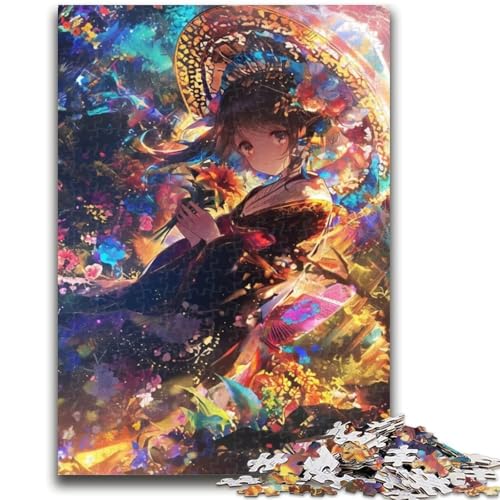 Puzzle für Erwachsene, 1000 Teile, Japanisches Anime-Mädchen, Puzzle für Erwachsene, Lernspiele, Heimdekoration, geeignet für die Schreibtischdekoration (38x26cm) von GKJPOXZJ