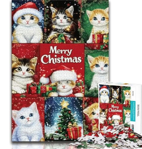 Puzzle für Erwachsene, 1000 Teile, Katze im Weihnachtsstil, hilft dem Gehirn, süchtig machendes Spielzeug zu trainieren, um Geduld zu fördern, Künstlersammlung, bildende Kunst, 38x26cm Puzzle für Erwachsene, 1000 Teile, Katze im Weihnachtsstil, hilft dem Gehirn, süchtig machendes Spielzeug zu trainieren, um Geduld zu fördern, Künstlersammlung, bildende Kunst, 38x26cm von GKJPOXZJ