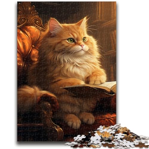 Puzzle für Erwachsene, 1000 Teile, Katzen-Lesebuch-Puzzles für Teenager, tolles Geschenk für die ganze Familie ab 14 Jahren (50x75cm) von GKJPOXZJ