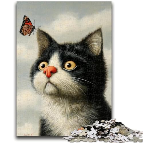 Puzzle für Erwachsene, 1000 Teile, Katzen- und Schmetterlingspuzzle für Erwachsene, Lernspiel für Geburtstag, Weihnachten, für Kinder ab 14 Jahren (50x75cm) von GKJPOXZJ