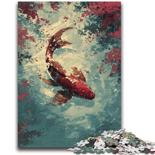 Puzzle für Erwachsene, 1000 Teile, Koi-Fisch-Puzzles für Erwachsene, Lernspiel für Geburtstag, Weihnachten, für Kinder ab 14 Jahren (26x38cm) von GKJPOXZJ