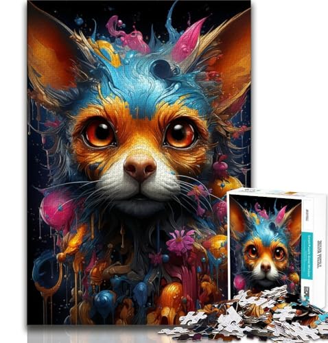 Puzzle für Erwachsene, 1000 Teile, Kunst, süßer Chihuahua, hilft dem Gehirn, süchtig machendes Spielzeug zu trainieren, um Geduld zu fördern, perfekte Dekoration, 38x26cm von GKJPOXZJ