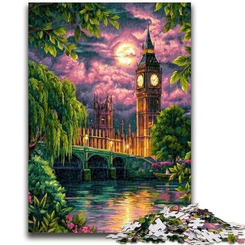 Puzzle für Erwachsene, 1000 Teile, London bei Nacht, anspruchsvolles Spiel, Geschenke, ganze Familie (50x75cm) von GKJPOXZJ