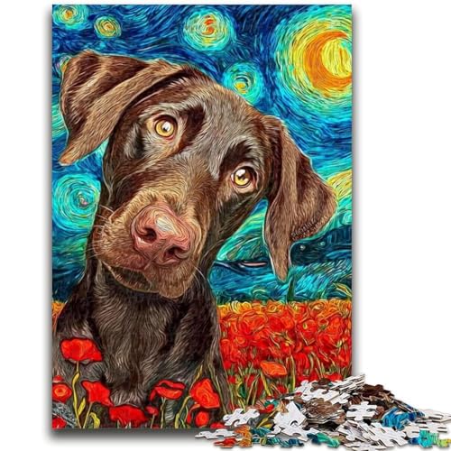 Puzzle für Erwachsene, 1000 Teile, Mohnbrauner Hund, Puzzle für Erwachsene, Geburtstagsgeschenk, Geschenke, Wandkunst, für Kinder ab 14 Jahren (26x38cm) von GKJPOXZJ