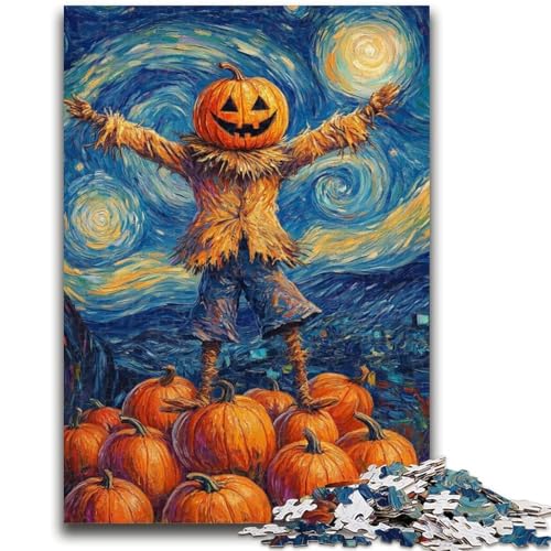 Puzzle für Erwachsene, 1000 Teile, Nachthimmel, Kürbismann-Puzzle für Erwachsene, Lernspiel für Geburtstag, Weihnachten, für Kinder ab 14 Jahren (26x38cm) von GKJPOXZJ