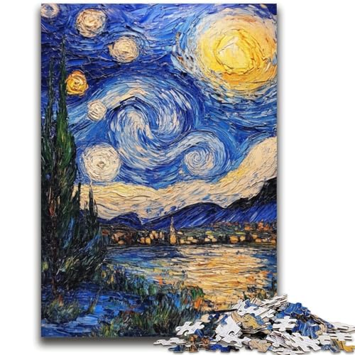 Puzzle für Erwachsene, 1000 Teile, Nachthimmelschloss, 1000 Teile für Erwachsene, ganze Familie, ab 14 Jahren (50x75cm) von GKJPOXZJ