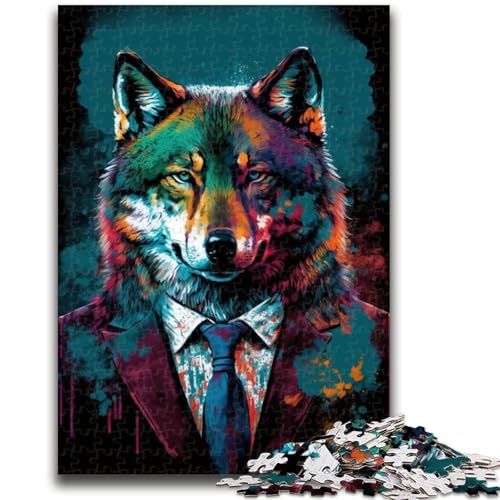Puzzle für Erwachsene, 1000 Teile, Neon-Art-Wolf-Puzzle für Erwachsene, Lernspiele, Heimdekoration, geeignet für die Schreibtischdekoration (50x75cm) von GKJPOXZJ