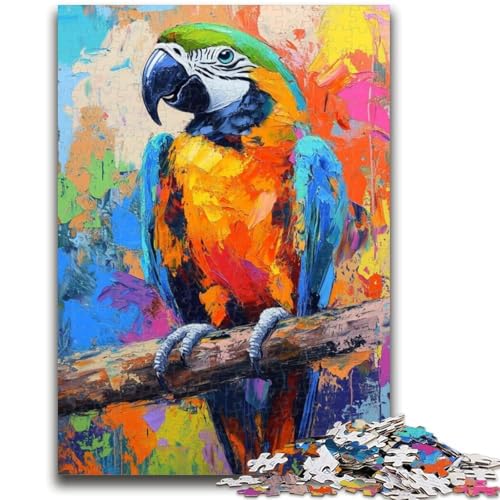Puzzle für Erwachsene, 1000 Teile, Papageien-Ölgemälde, Puzzles für Erwachsene, Spielspielzeug, jedes Teil ist einzigartig – anspruchsvolles Familienspiel (38x26cm) von GKJPOXZJ