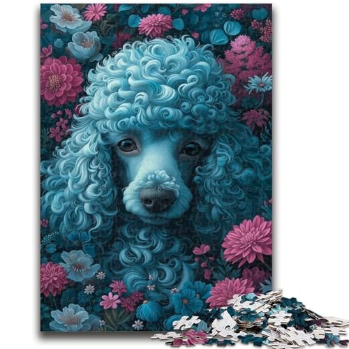 Puzzle für Erwachsene, 1000 Teile, Pudel im Blumenpuzzle, anspruchsvolles Spiel, Geschenke für die ganze Familie (38x26cm) von GKJPOXZJ