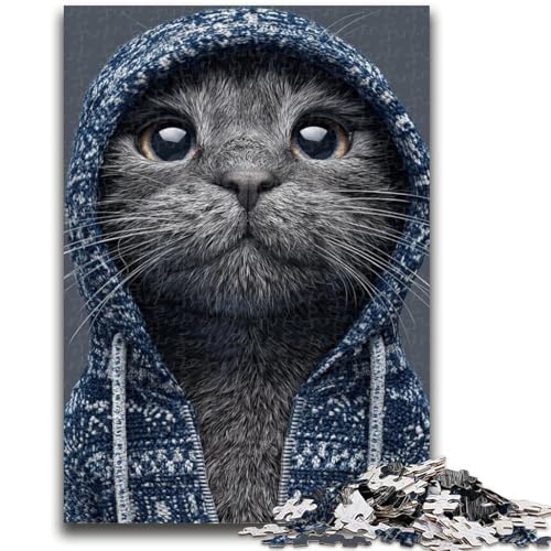 Puzzle für Erwachsene, 1000 Teile, Pullover-Katzen-Puzzle für Erwachsene, Lernspiel für Geburtstag, Weihnachten, für Kinder ab 14 Jahren (50x75cm) von GKJPOXZJ