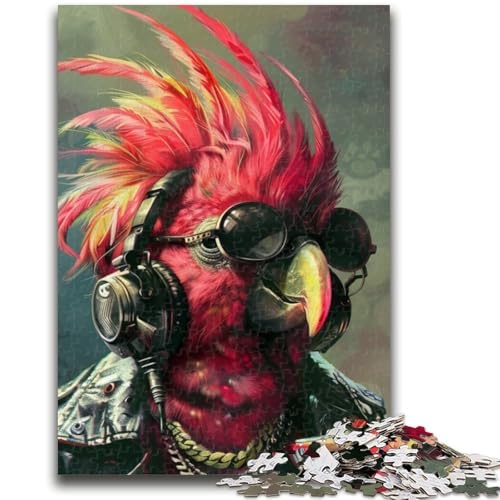 Puzzle für Erwachsene, 1000 Teile, Roter Papagei, Lernspiele, Heimdekoration, einzigartige Heimdekoration und Geschenke (26x38cm) von GKJPOXZJ