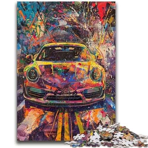 Puzzle für Erwachsene, 1000 Teile, Sportwagen-Graffiti-Puzzles für Erwachsene, Lernspiel für Geburtstag, Weihnachten, für Kinder ab 14 Jahren (26x38cm) von GKJPOXZJ
