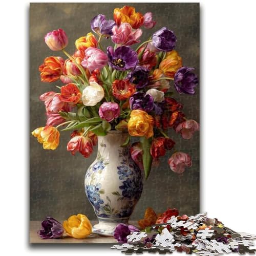 Puzzle für Erwachsene, 1000 Teile, Vase Art, Puzzle für Erwachsene, Lernspiele, Heimdekoration, einzigartige Heimdekoration und Geschenke (26x38cm) von GKJPOXZJ