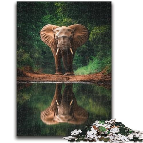 Puzzle für Erwachsene, 1000 Teile, Waldelefanten, Puzzle für Teenager, Stressabbau, Urlaub zu Hause, Zeit totschlagen, Liebe zwischen Paaren stärken, (38x26cm) von GKJPOXZJ