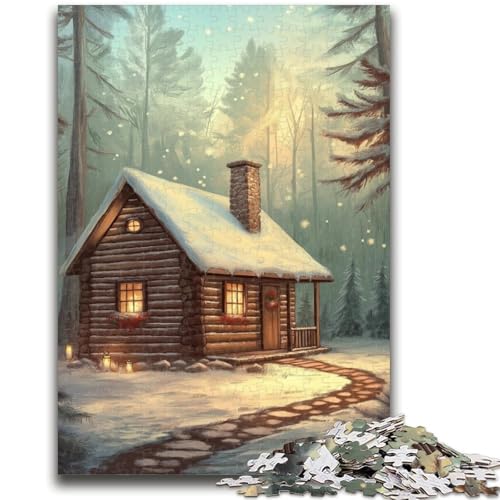 Puzzle für Erwachsene, 1000 Teile, Winterhütten-Puzzle für Erwachsene, Lernspiel für Geburtstag, Weihnachten, für Kinder ab 14 Jahren (26x38cm) von GKJPOXZJ