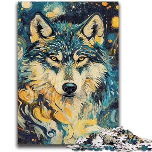 Puzzle für Erwachsene, 1000 Teile, Wolf-Kunst-Puzzles für Erwachsene, Lernspiel für Geburtstag, Weihnachten, für Kinder ab 14 Jahren (26x38cm) von GKJPOXZJ