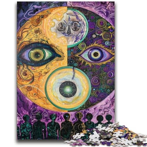 Puzzle für Erwachsene, 1000 Teile, Yin- und Yang-Puzzles für Erwachsene, Lernspiel zum Geburtstag, Weihnachten, für Kinder ab 14 Jahren (50x75cm) von GKJPOXZJ