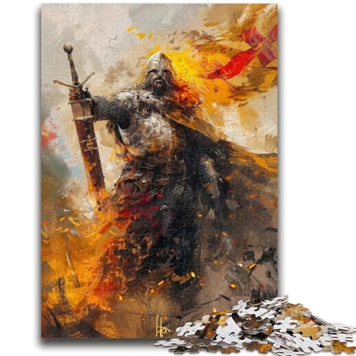 Puzzle für Erwachsene, 1000 Teile, Zehn mittelalterliche Engelritter, 1000 Teile für Teenager, mit passendem Poster und Quizblatt für Kinder ab 14 Jahren (38x26cm) von GKJPOXZJ