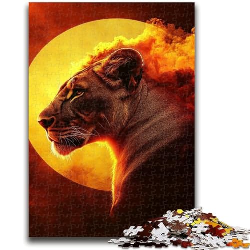 Puzzle für Erwachsene, 1000 Teile, afrikanische Löwin, anspruchsvolle Familienaktivitätsspiele, DIY-Spielzeug für Heimwanddekorationsgeschenke (75x50cm) von GKJPOXZJ