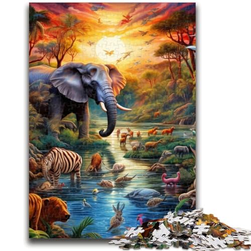 Puzzle für Erwachsene, 1000 Teile, afrikanische Tiere, Teenager-Puzzle, Stressabbau, Staycation, Zeitvertreib, Heimdekoration, Spielzeug (75x50cm) von GKJPOXZJ