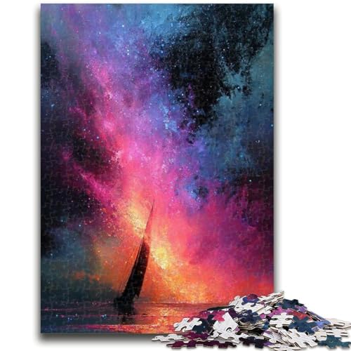 Puzzle für Erwachsene, 1000 Teile, kleines Boot in der Galaxie, Teenager-Puzzle, anspruchsvolles Spielspielzeug, Wanddekoration, einzigartige Geburtstags, (38x26cm) von GKJPOXZJ