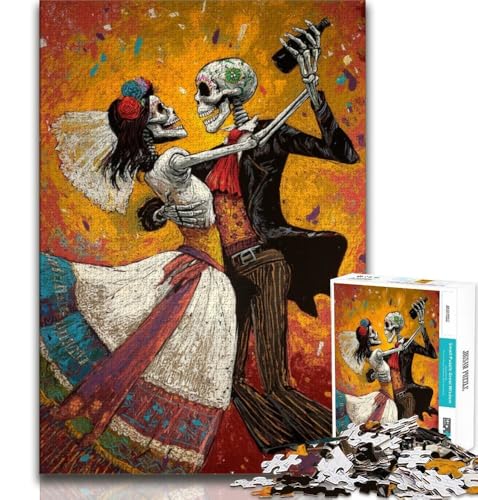 Puzzle für Erwachsene, 1000 Teile, mexikanischer Skeletttanz, pädagogisches Familienspiel, Wanddekoration, einzigartige Geburtstags, 75x50cm Puzzle für Erwachsene, 1000 Teile, mexikanischer Skeletttanz, pädagogisches Familienspiel, Wanddekoration, einzigartige Geburtstags, 75x50cm von GKJPOXZJ