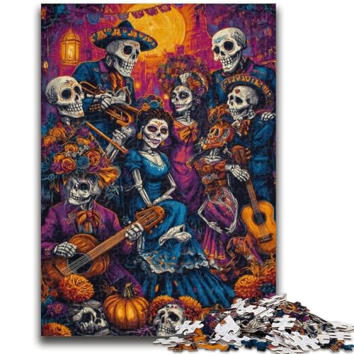 Puzzle für Erwachsene, 1000 Teile, mexikanisches Totenkopf-Puzzle für Erwachsene, Lernspiel für Geburtstag, Weihnachten, für Kinder ab 14 Jahren (26x38cm) von GKJPOXZJ