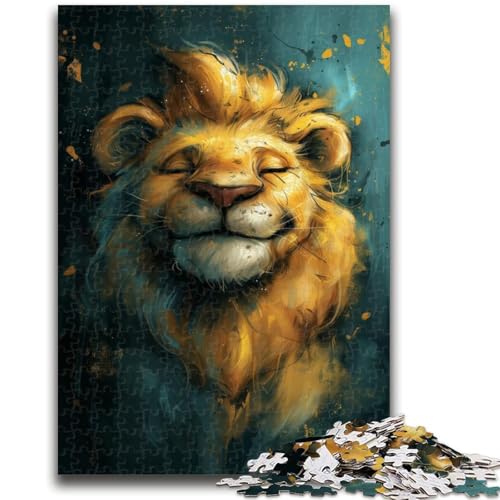 Puzzle für Erwachsene, 1000 Teile, niedlicher Kleiner gelber Löwe, Puzzle für Erwachsene, lustige Familienspiele, ganze Familie (50x75cm) von GKJPOXZJ