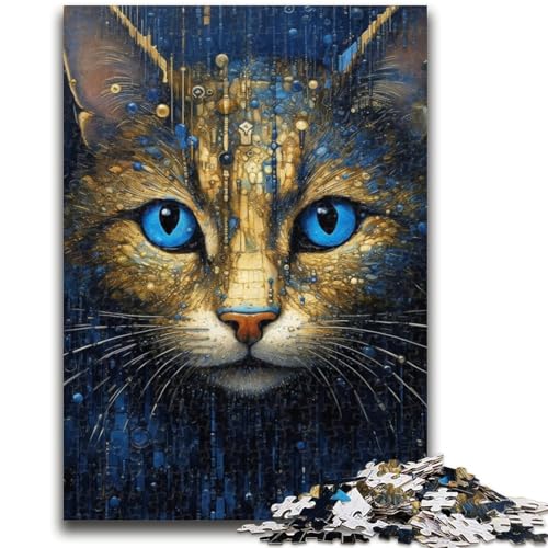 Puzzle für Erwachsene, 1000 Teile, psychedelische Katzenpuzzles für Erwachsene, Lernspiel für Geburtstag, Weihnachten, für Kinder ab 14 Jahren (26x38cm) von GKJPOXZJ