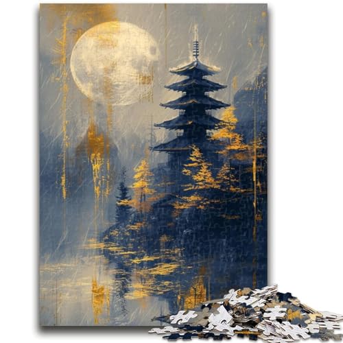Puzzle für Erwachsene, 1000 Teile, schwierig, Goldener Tempel, 1000 Teile Puzzle, Stressabbau, Staycation, Zeit totschlagen, Heimdekorationsspielzeug (38x26cm) von GKJPOXZJ