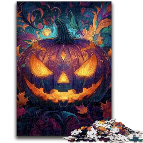 Puzzle für Erwachsene, 1000 Teile, schwierig, Halloween-Kürbiskopf, 1000-teiliges Puzzle, Lernspielzeug, Familienspiele, einzigartige Geburtstags- und Geschenkideen (38x26cm) von GKJPOXZJ