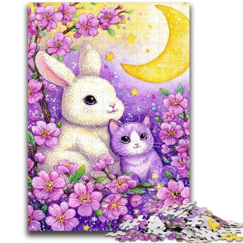 Puzzle für Erwachsene, 1000 Teile, schwierige Blumenhasen-Puzzles für Teenager, geeignet als Schreibtischdekoration für Kinder ab 14 Jahren (38x26cm) von GKJPOXZJ