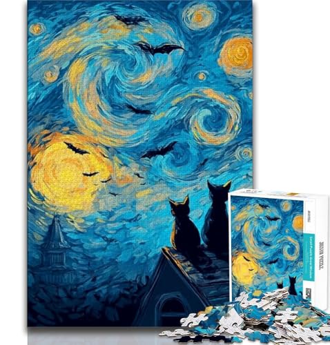 Puzzle für Erwachsene, 1000 Teile, schwierige Schwarze Katze am Nachthimmel, Stressabbau, schwierige Herausforderung, jedes Teil ist einzigartig – anspruchsvolles Familienspaßspiel, 75x50cm Puzzle für Erwachsene, 1000 Teile, schwierige Schwarze Katze am Nachthimmel, Stressabbau, schwierige Herausforderung, jedes Teil ist einzigartig – anspruchsvolles Familienspaßspiel, 75x50cm von GKJPOXZJ