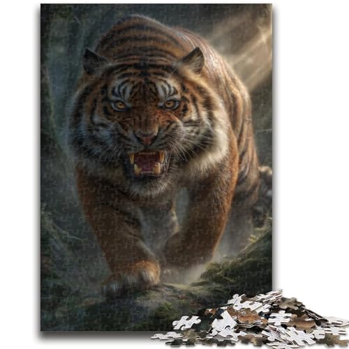 Puzzle für Erwachsene, 1000 Teile, schwierige Waldtiger-Puzzles für Teenager, geeignet als Schreibtischdekoration für Kinder ab 14 Jahren (38x26cm) von GKJPOXZJ