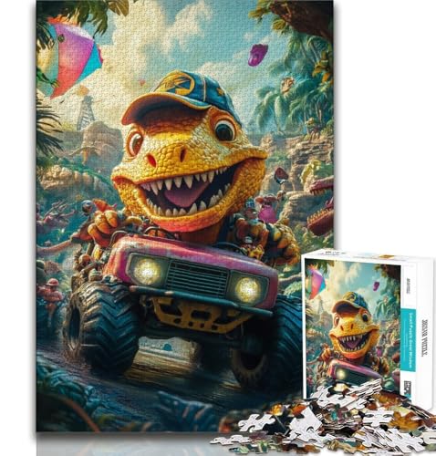 Puzzle für Erwachsene, 1000 Teile, schwieriges Dinosaurier-Autofahren, anspruchsvolles Spiel und Familienspiel mit passendem Poster und Quizblatt, 38x26cm Puzzle für Erwachsene, 1000 Teile, schwieriges Dinosaurier-Autofahren, anspruchsvolles Spiel und Familienspiel mit passendem Poster und Quizblatt, 38x26cm von GKJPOXZJ