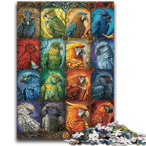 Puzzle für Erwachsene, 1000 Teile, schwieriges Tier-Papagei-Puzzle für Teenager, Stressabbau, schwierige Herausforderung, Wichtelgeschenke (26x38cm) von GKJPOXZJ